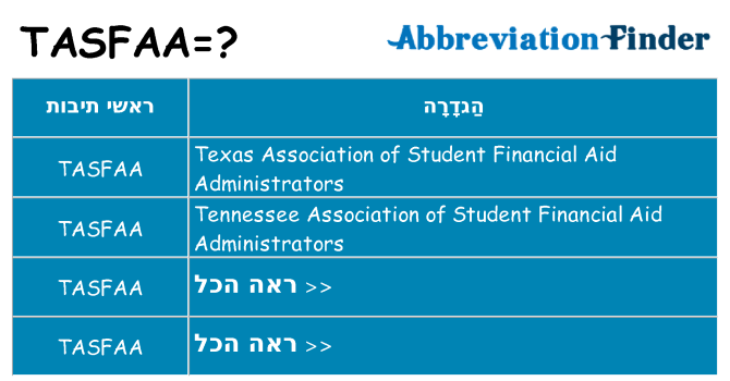 מה הפירוש tasfaa