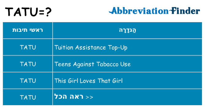 מה הפירוש tatu