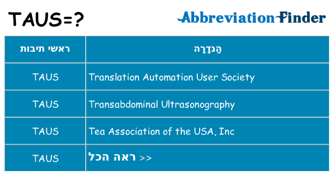 מה הפירוש taus
