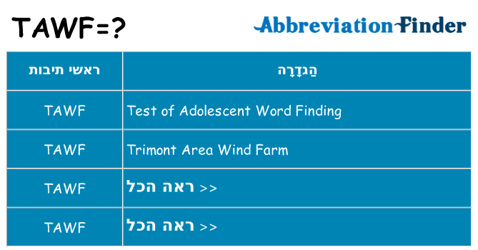 מה הפירוש tawf