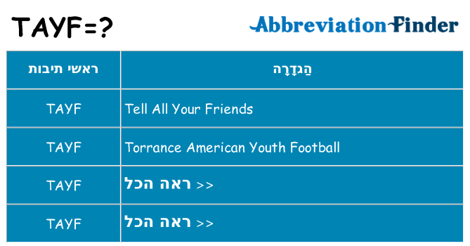 מה הפירוש tayf