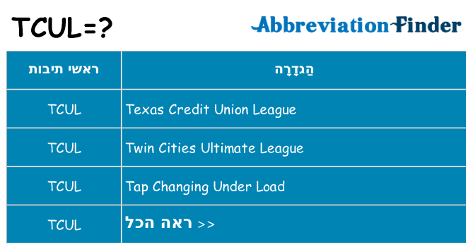 מה הפירוש tcul