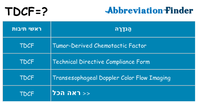 מה הפירוש tdcf
