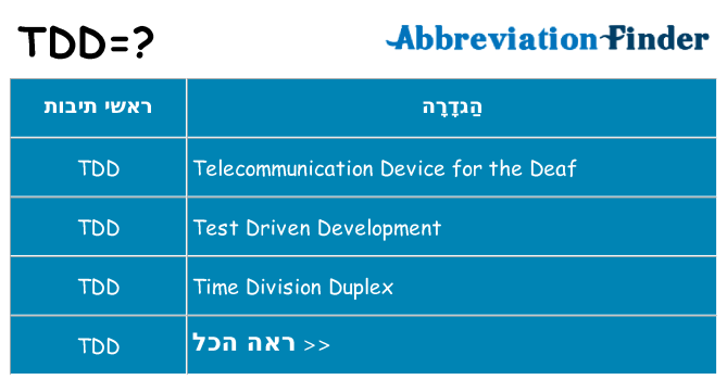 מה הפירוש tdd