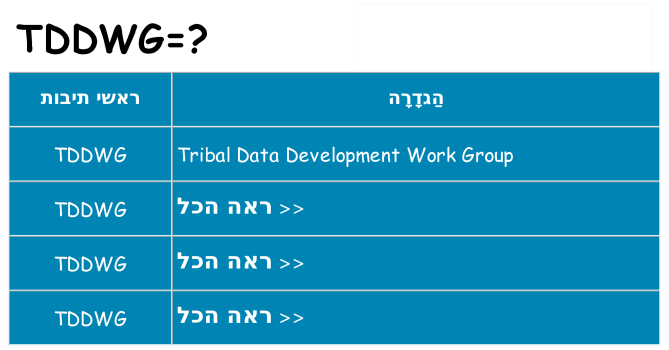 מה הפירוש tddwg