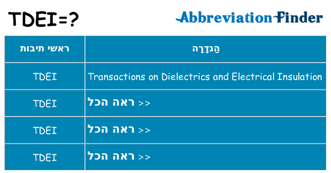 מה הפירוש tdei