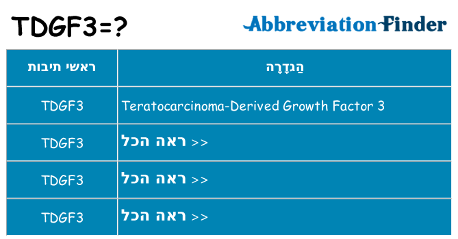 מה הפירוש tdgf3