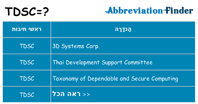 מה הפירוש tdsc