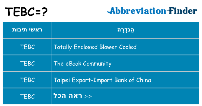 מה הפירוש tebc
