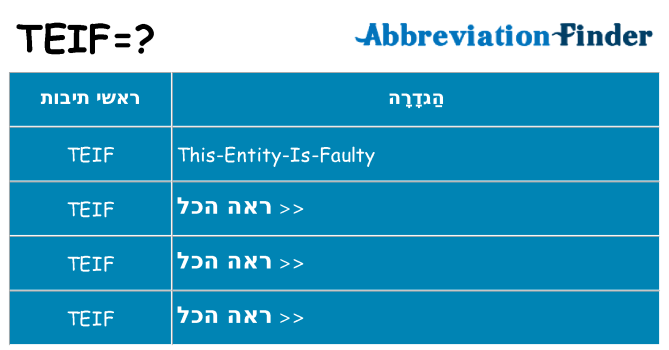 מה הפירוש teif