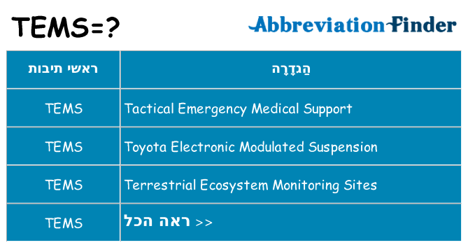 מה הפירוש tems