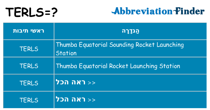 מה הפירוש terls