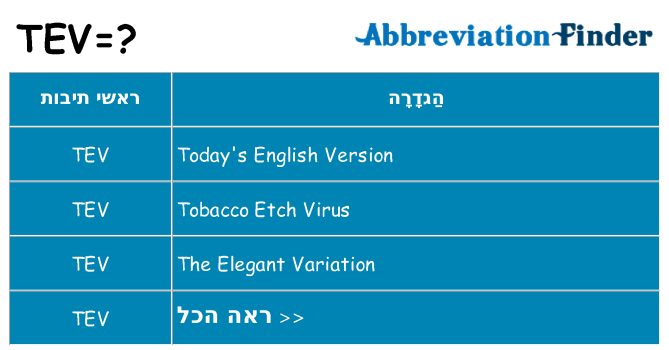 מה הפירוש tev