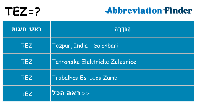 מה הפירוש tez