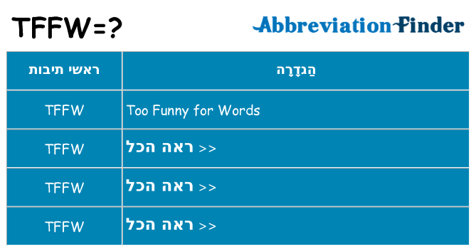 מה הפירוש tffw