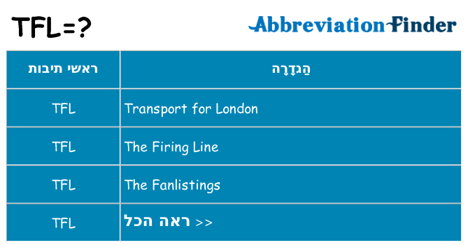 מה הפירוש tfl