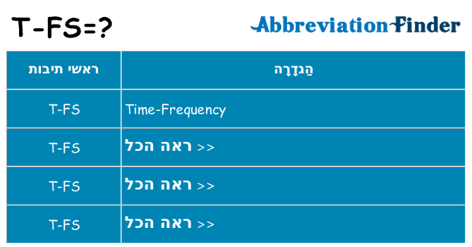 מה הפירוש t-fs