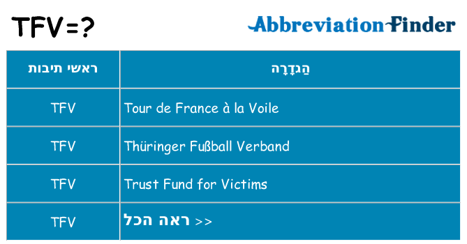 מה הפירוש tfv