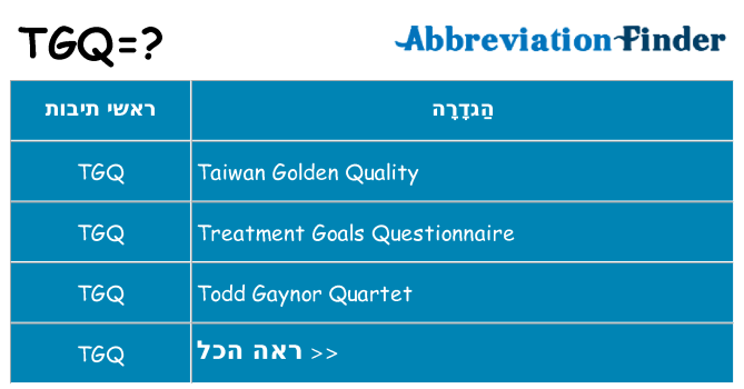 מה הפירוש tgq