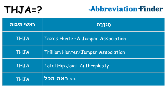 מה הפירוש thja