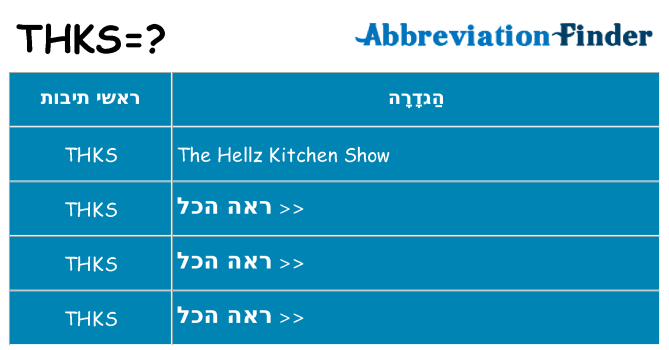 מה הפירוש thks