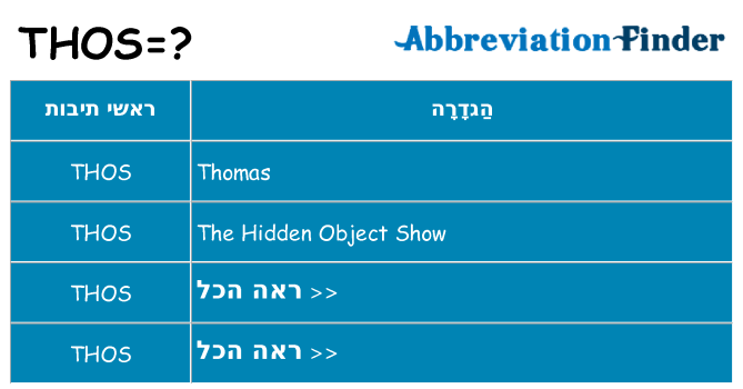 מה הפירוש thos