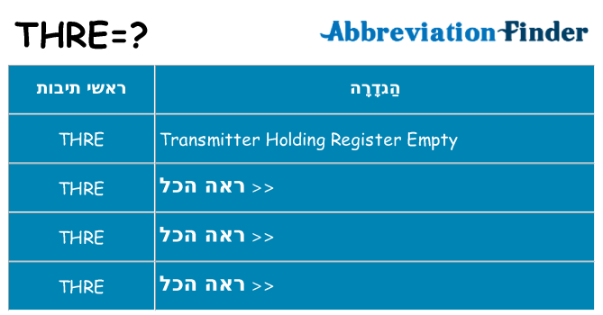 מה הפירוש thre