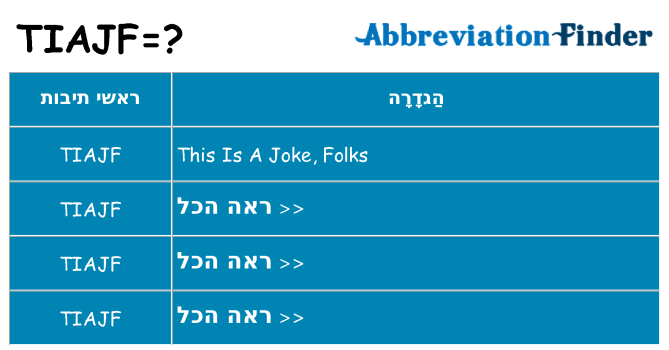 מה הפירוש tiajf