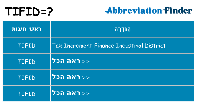 מה הפירוש tifid