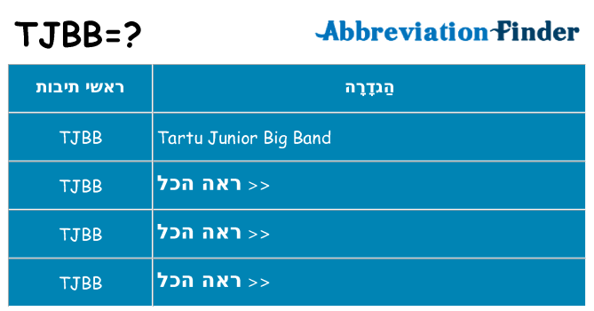 מה הפירוש tjbb