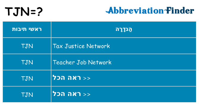 מה הפירוש tjn