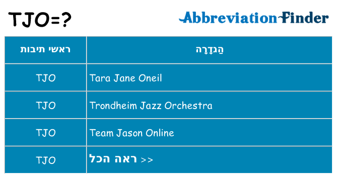 מה הפירוש tjo