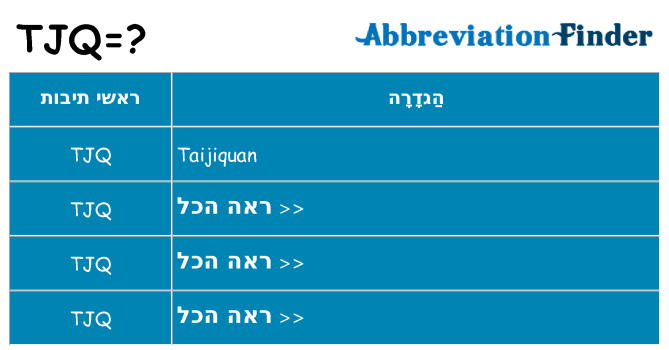 מה הפירוש tjq