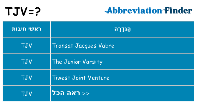 מה הפירוש tjv