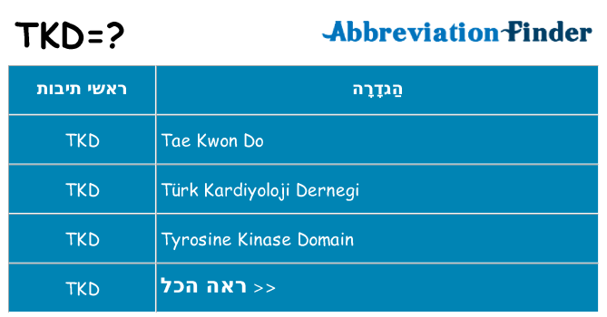 מה הפירוש tkd