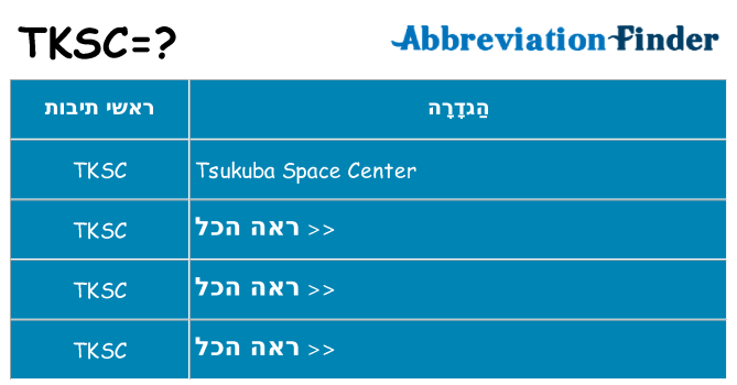 מה הפירוש tksc