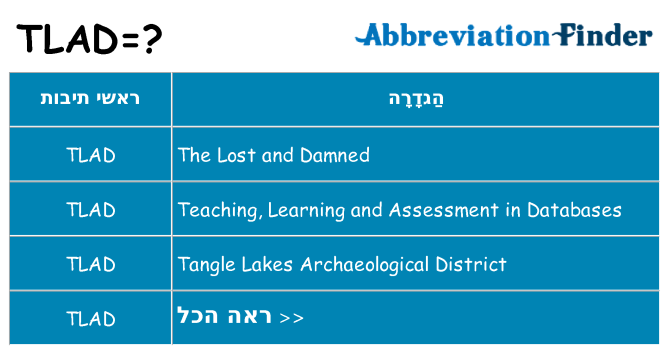 מה הפירוש tlad