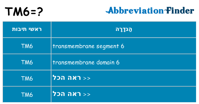 מה הפירוש tm6