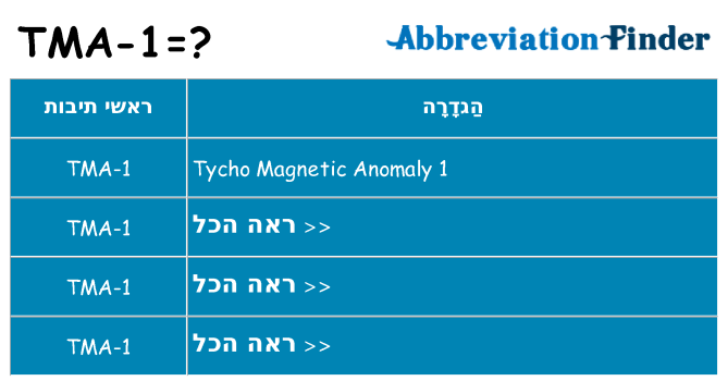 מה הפירוש tma-1