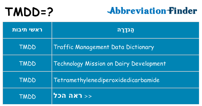 מה הפירוש tmdd
