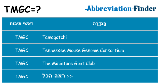 מה הפירוש tmgc