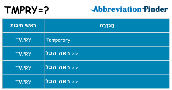 מה הפירוש tmpry