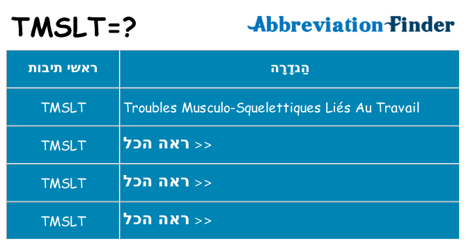 מה הפירוש tmslt