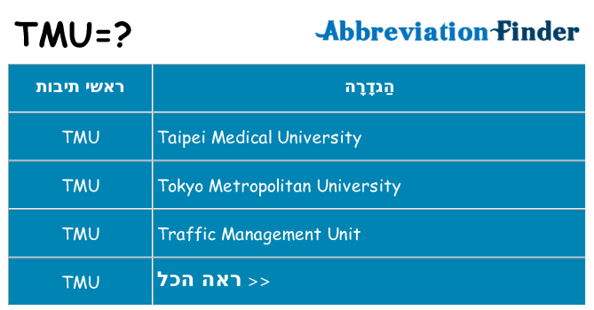 מה הפירוש tmu