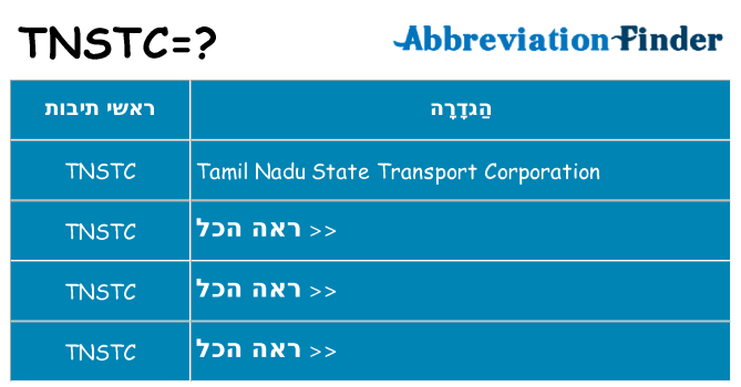 מה הפירוש tnstc