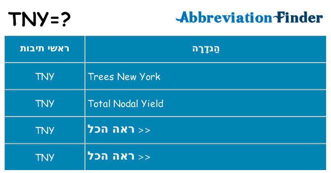 מה הפירוש tny