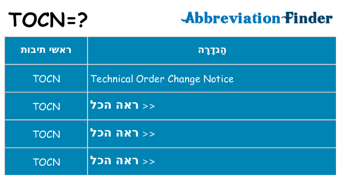 מה הפירוש tocn