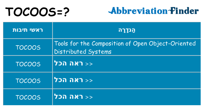 מה הפירוש tocoos