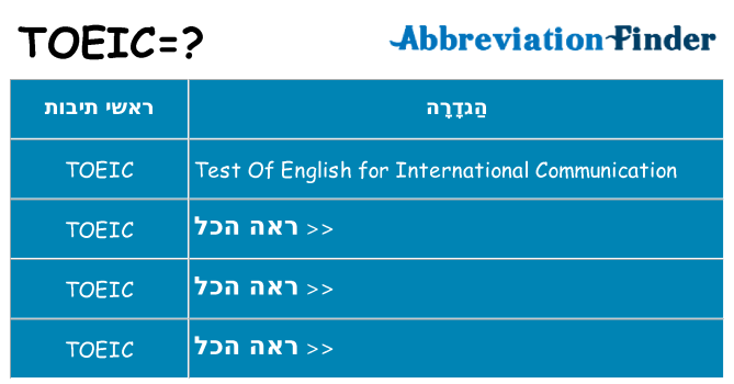 מה הפירוש toeic