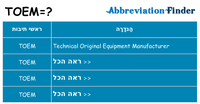 מה הפירוש toem